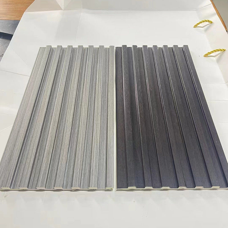 Настройка WPC Fiber Grating Groove Surface Waterproof Fireproof Wall Cladding для украшения дома